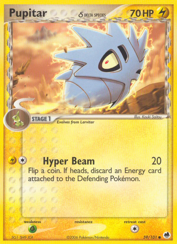 pupitar pokemon card Pupitar (59/101) (Delta Species) [EX: Dragon Frontiers]