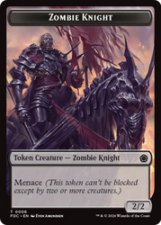 Zombie // Zombie Knight Double-Sided Token [Foundations Commander Tokens]