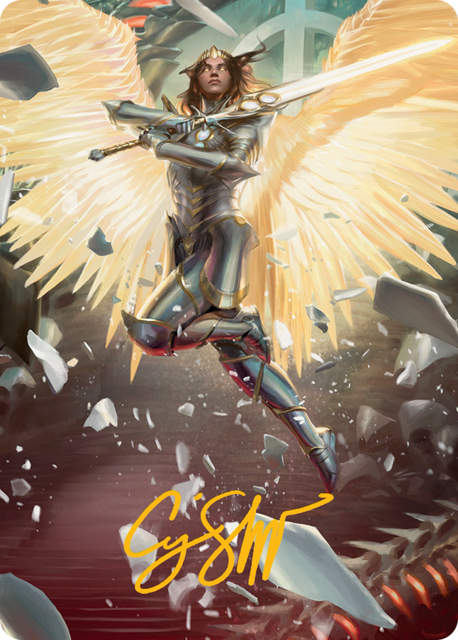 Archangel Elspeth Art Card (Gold-Stamped Signature) [March of the Machine Art Series]