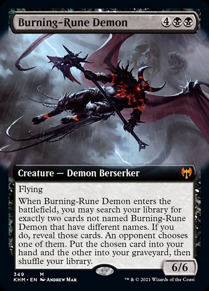 Burning-Rune Demon (Extended Art) [Kaldheim]