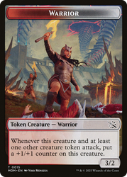 Warrior // Wrenn and Realmbreaker Emblem Double-Sided Token [March of the Machine Tokens]