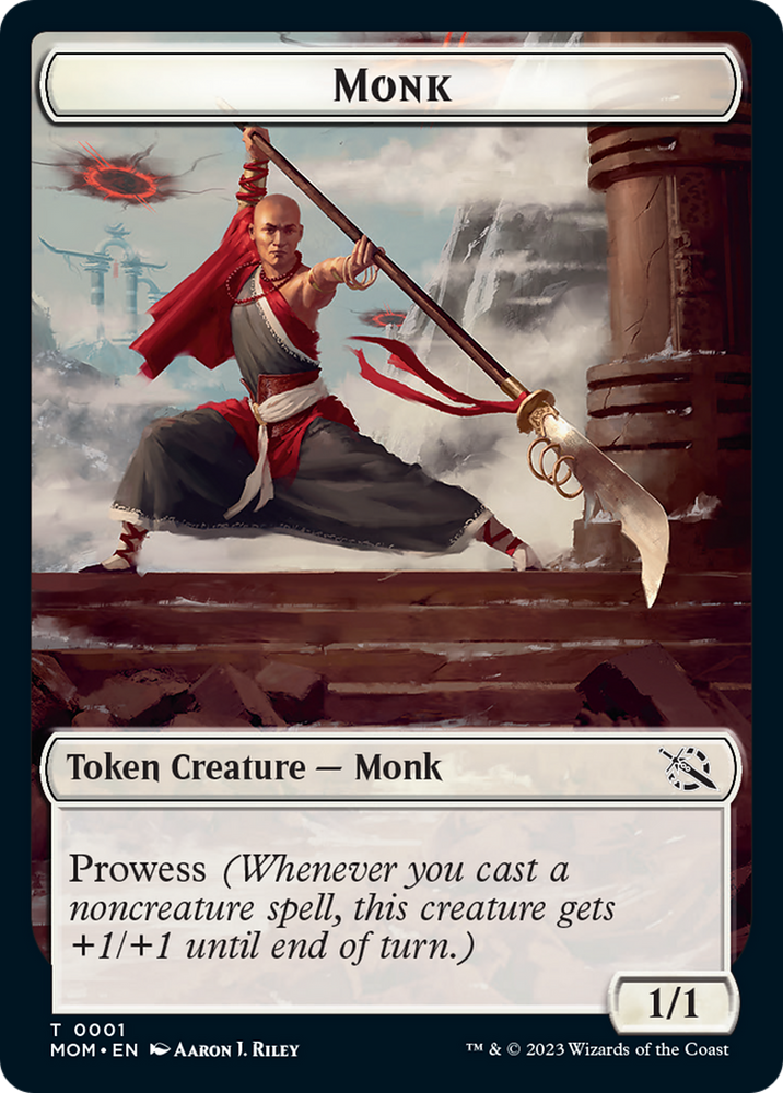 Monk // Phyrexian Hydra (11) Double-Sided Token [March of the Machine Tokens]