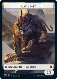 Cat Beast // Hydra Double-Sided Token [Zendikar Rising Tokens]